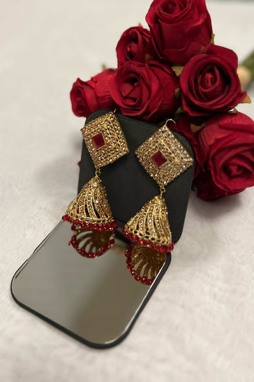 Regal Square Kundan Jhumkas