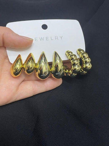Earing Golden 1 set pair of 3